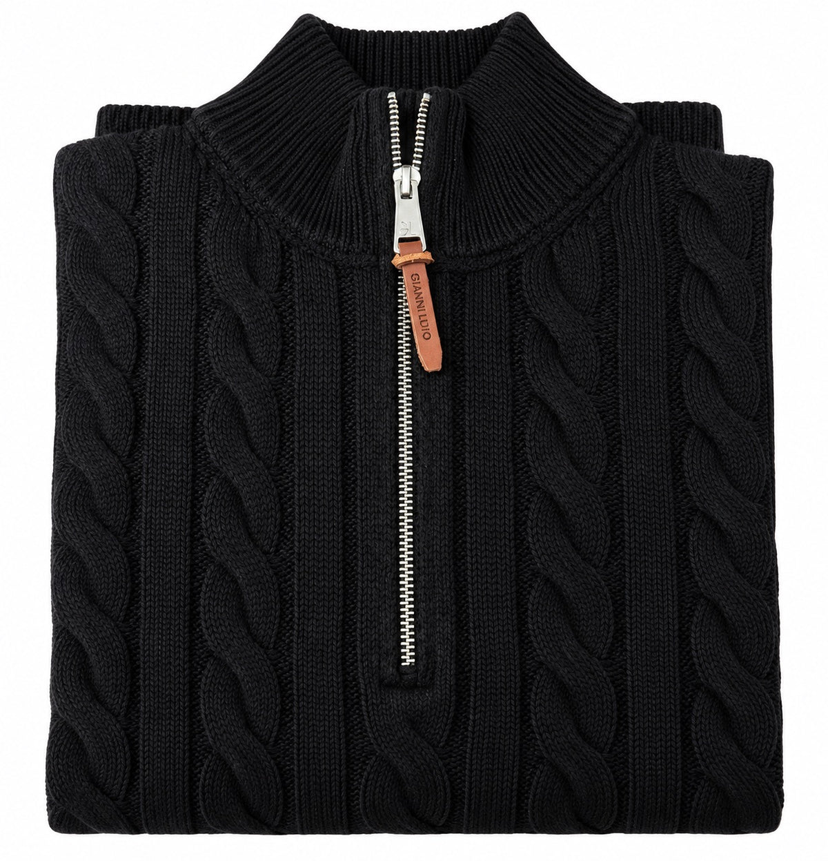 Maglione Mezza Zip Lavorato Invernale - GIANNI LUPO - Col. NERO - GL35632