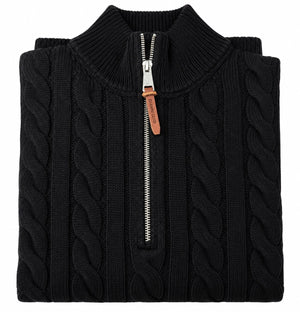 Maglione Mezza Zip Lavorato Invernale - GIANNI LUPO - Col. NERO - GL35632