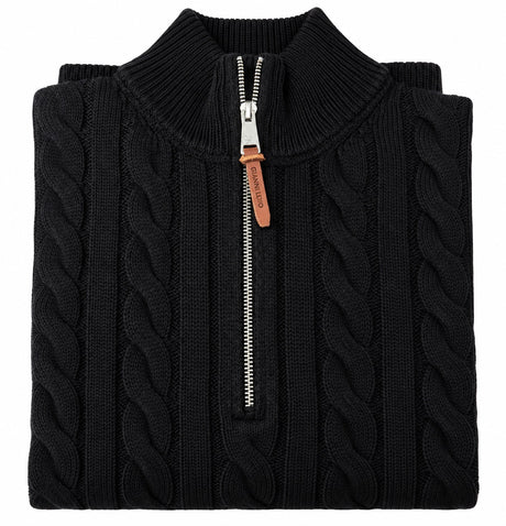 Maglione Mezza Zip Lavorato Invernale - GIANNI LUPO - Col. NERO - GL35632