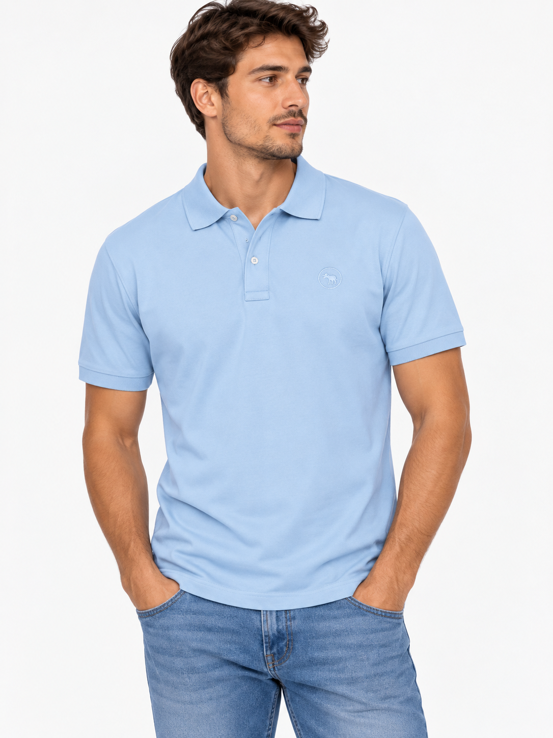SOLO TG. S e M Ciesse Piumini - Polo Cotone con Logo - Azzurro