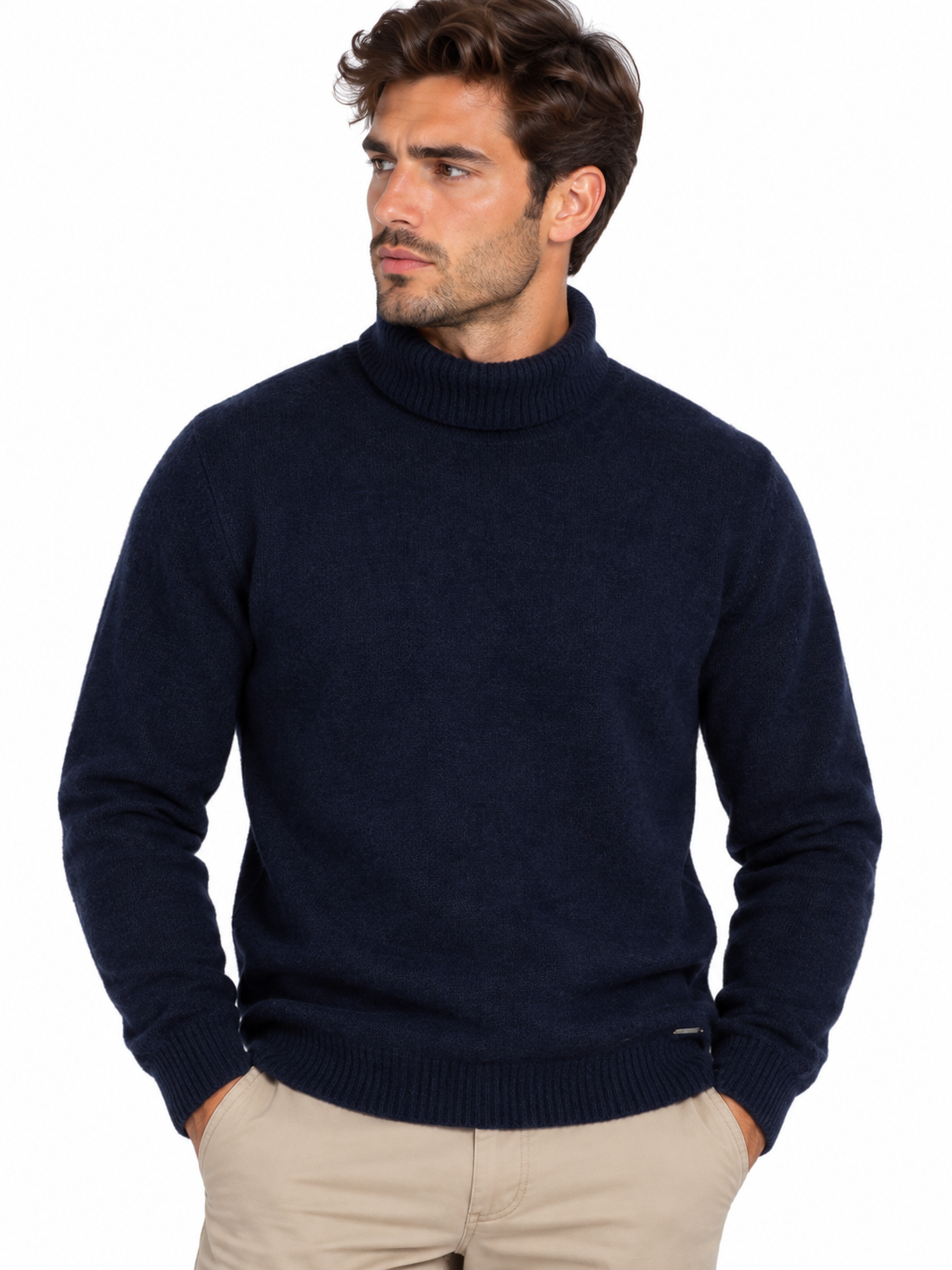 Maglia Collo alto Tessuto Ciniglia Invernale - GIANNI LUPO - Col. Blu GL536S NEW