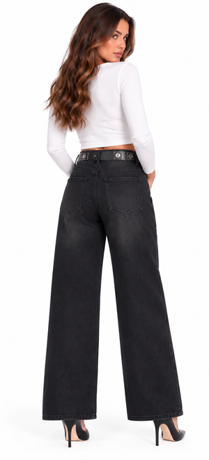 LiuJo - Jeans Lungo Palazzo con Cintura -  UF6186 D0370  NOVITà