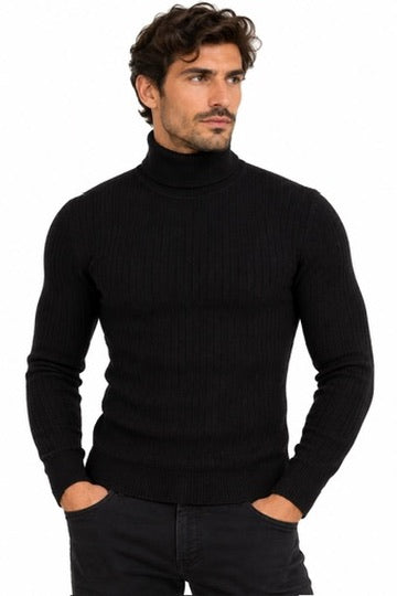 Maglia Sottogiacca Collo Alto TESSUTO LAVORATO - GIANNI LUPO - Col. Nero - GL35072