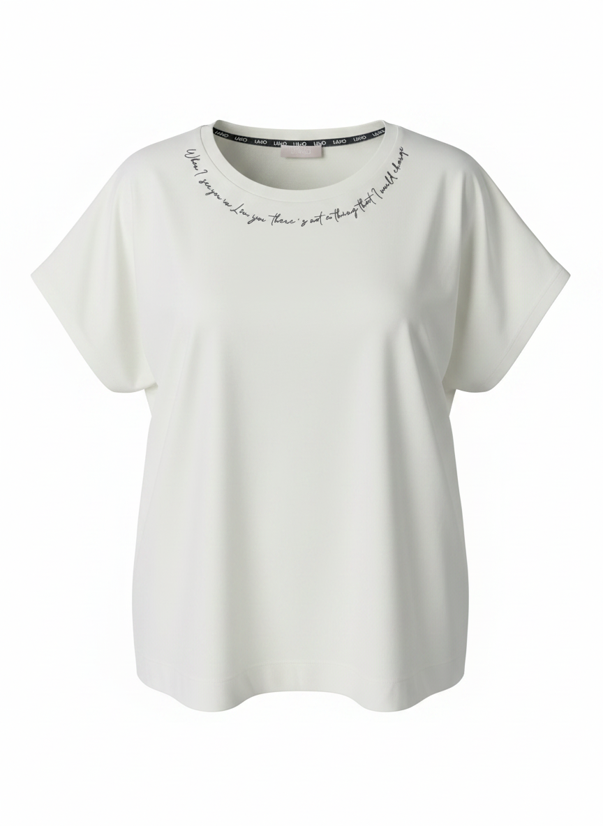 SOLO TG. XL,XXL - LiuJo – T-shirt in jersey di cotone – Art: TA5268 JS005 – Col. Bianco