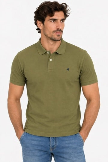 Brooksfield  Polo in Jersey di Cotone - Col. Verde cipresso