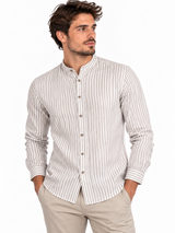SOLO TG. XL, 3XL - Gianni Lupo - Camicia Lino Coreana - Col. Corda GL7782S
