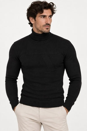 SOLO TG. M, XL e XXL - Maglia Dolcevita - GIANNI LUPO - Col. Nero