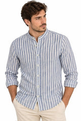 SOLO TG XL e XXL - IMPURE - Camicia Coreana Lino LARS 366