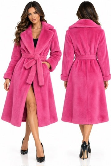SOLO TG. 40 - SEVENTY Cappotto con Cintura colore. Fuxia
