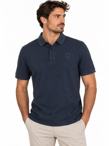 SOLO TG. S e M - Blauer Polo in Jersey di Cotone - Blue in cotone leggero Mod. DEVITT