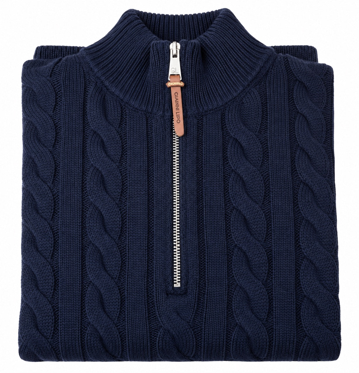 Maglione Mezza Zip Lavorato Invernale - GIANNI LUPO - Col. BLU - GL35632
