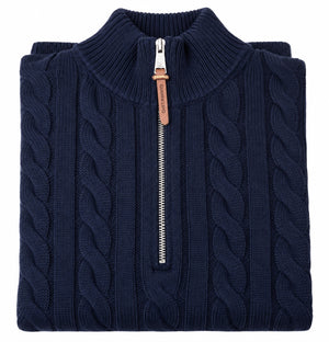 Maglione Mezza Zip Lavorato Invernale - GIANNI LUPO - Col. BLU - GL35632