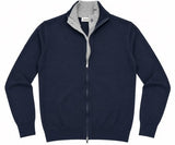 Maglia Invernale Cardigan Doppio con Full Zip - GRIFFAI - Col.Blu UGF4015