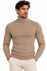 Maglia Sottogiacca Collo Alto TESSUTO LAVORATO - GIANNI LUPO - Col. Camel - GL35072