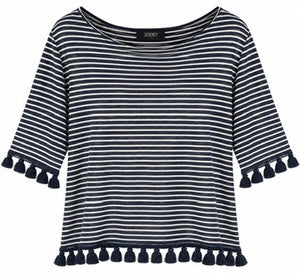 SOLO TG. 48 - SEVENTY - T-shirt Maglia Fantasia - Blu e Bianca