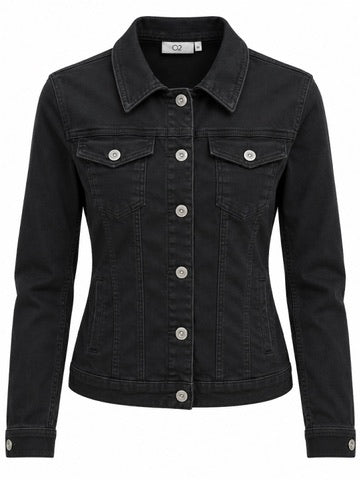 SOLO TG. XL che veste una M - Giubbottino Jeans Nero Donna Q2