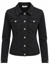 SOLO TG. XL che veste una M - Giubbottino Jeans Nero Donna Q2