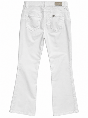 PANTALONE LIUJO in Velluto Bottom Up Princesse Vita Alta - WF4321T4590 - Bianco