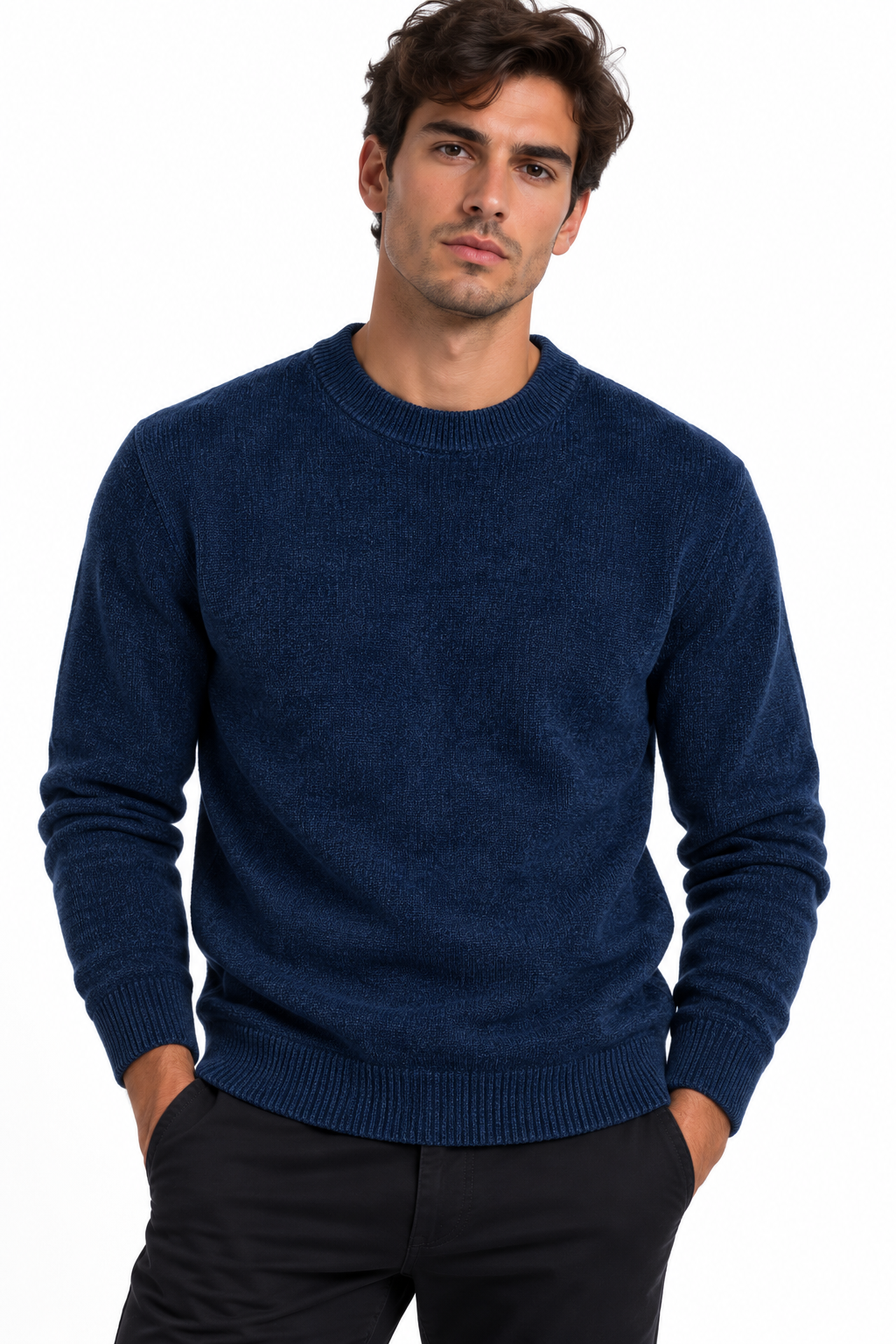 NEW - Maglia Invernale Ciniglia - HAMAKI-HO - BLU