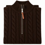 Maglione Mezza Zip Lavorato Invernale - GIANNI LUPO - Col. Coffe - GL35632