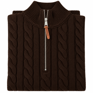 Maglione Mezza Zip Lavorato Invernale - GIANNI LUPO - Col. Coffe - GL35632