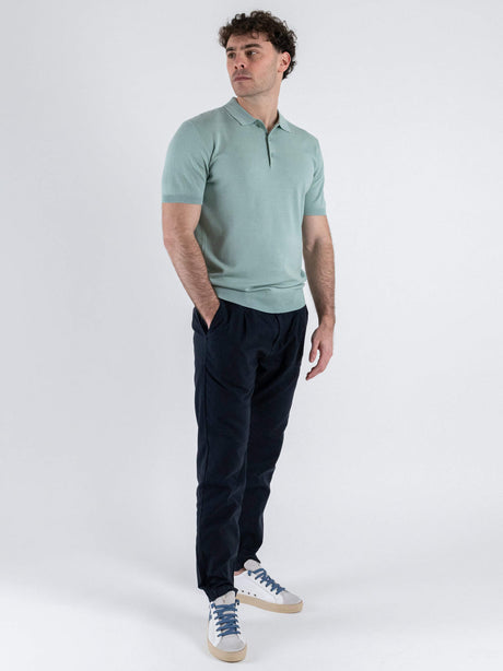 Pantalone 100% LINO Uomo - Regular Fit comodo in gamba - GIANNI LUPO Blu con laccio in vita