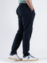 Pantalone 100% LINO Uomo - Regular Fit comodo in gamba - GIANNI LUPO Blu con laccio in vita