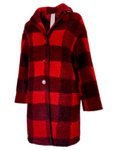 Cappotto Donna Fiona - Made in Italy - Vera Lana - Rosso/Nero
