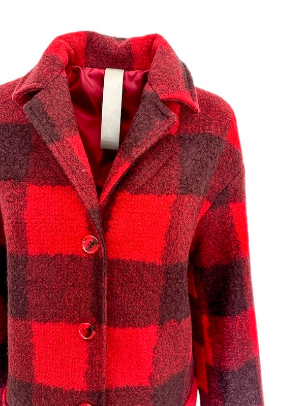 Cappotto Donna Fiona - Made in Italy - Vera Lana - Rosso/Nero