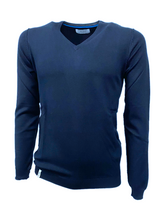 SOLOTG. S e M - Maglia Scollo V fmboston - Blu