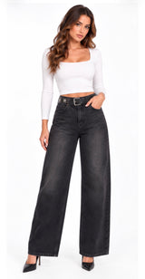 LiuJo - Jeans Lungo Palazzo con Cintura -  UF6186 D0370  NOVITà