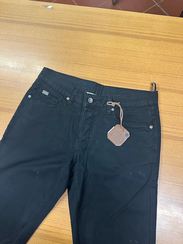 SOLO TG 32 - FRED MELLO Pantalone di Cotone Slim Fit - NERO