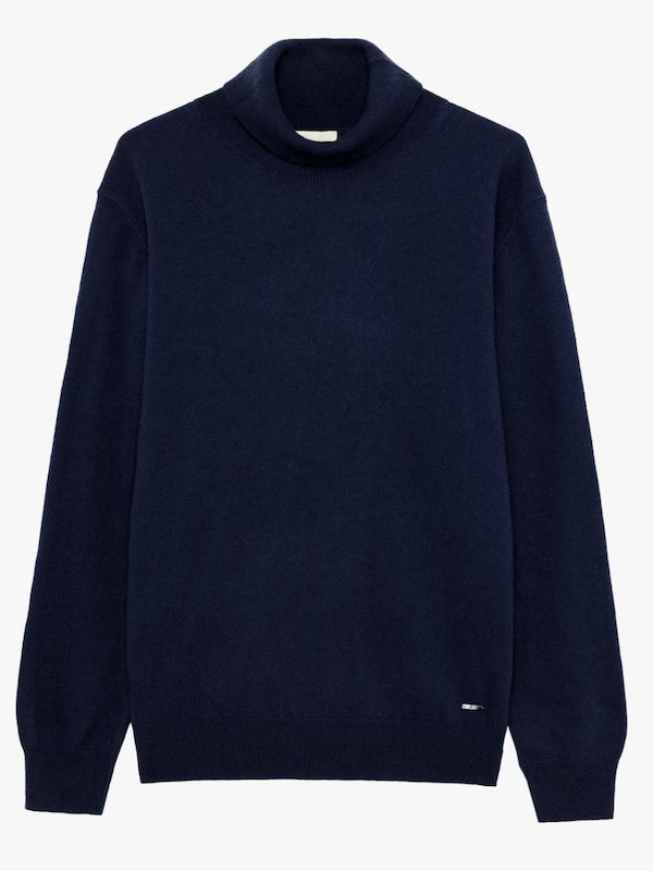 Maglia Collo Alto CASHEMERE + LANA  - GIANNI LUPO - Col. Blu