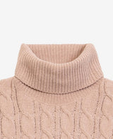 Maglione Collo Alto Tessuto  Ciniglia INVERNALE TRECCIA - GIANNI LUPO - Col. Beige - GL521S