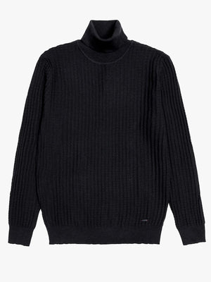 Maglia Sottogiacca Collo Alto TESSUTO LAVORATO - GIANNI LUPO - Col. Nero - GL35072