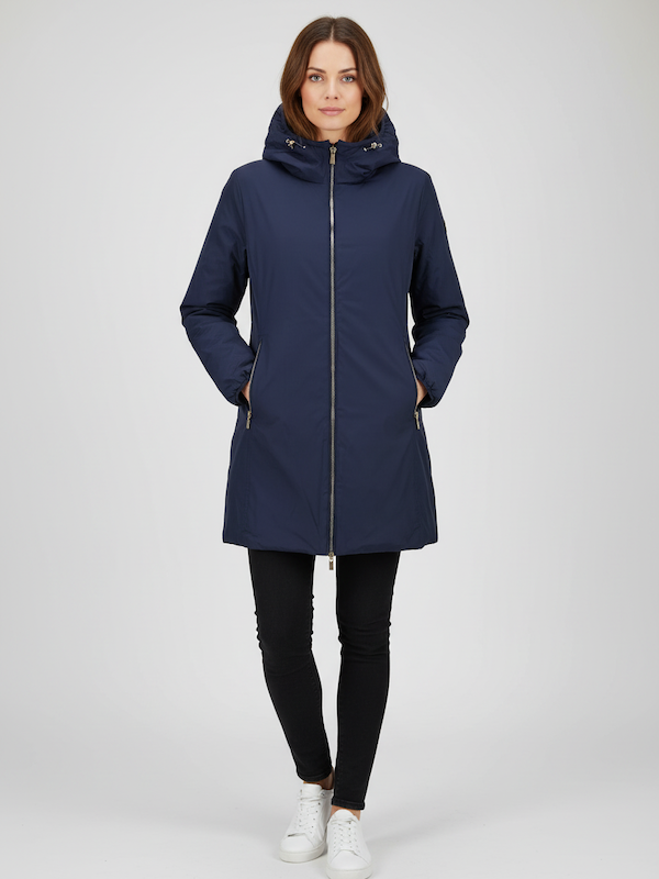 Ciesse Piumini - KALIE Piumino Lungo REVERSIBILE - BLU / VERDONE Lucido NEW