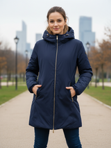 Ciesse Piumini - KALIE Piumino Lungo REVERSIBILE - BLU / VERDONE Lucido NEW