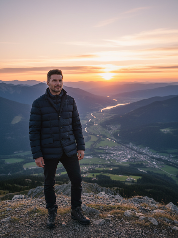 SOLO TG. 46 - SEVENTY Giubbotto Uomo con antivento Staccabile in VERA PIUMA - Blu