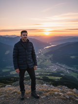 SOLO TG. 46 - SEVENTY Giubbotto Uomo con antivento Staccabile in VERA PIUMA - Blu