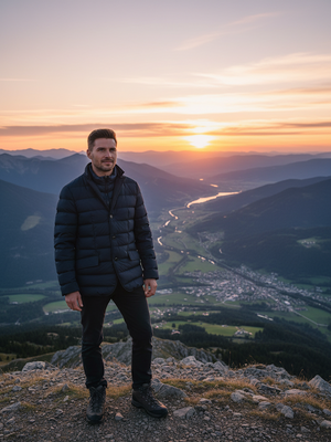 SOLO TG. 46 - SEVENTY Giubbotto Uomo con antivento Staccabile in VERA PIUMA - Blu