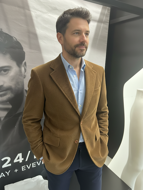 Giacca Blazer Uomo In Velluto con Toppa - Colore Cammello