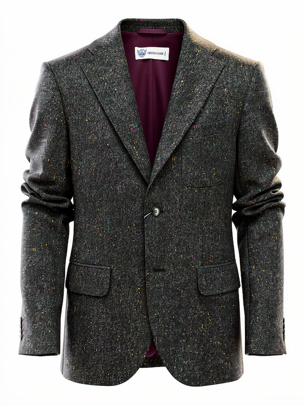 Giacca Blazer Uomo In PURO SHETLAND INGLESE 100% Lana  Invernale Ubertino Landi - Colore Verde