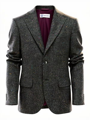 Giacca Blazer Uomo In PURO SHETLAND INGLESE 100% Lana  Invernale Ubertino Landi - Colore Verde