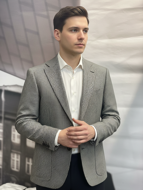 Giacca Blazer Uomo 100% LANA Invernale FG - Colore Nero e Grigio