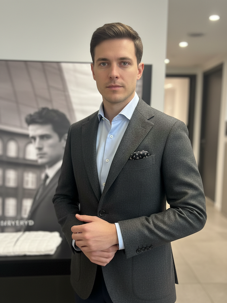 Giacca Blazer Uomo 100% LANA Invernale FG - Colore Grigio Scuro SPIGATA