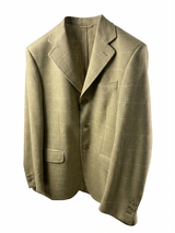Giacca Blazer Uomo In Lana Invernale - Colore Beige a Check 3 bottoni
