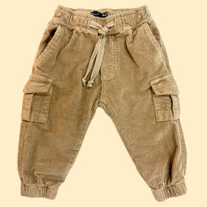 BIMBO PIERRE CARDIN - Pantalone Cargo in Velluto con Tasconi ed Elastico sul Fondo