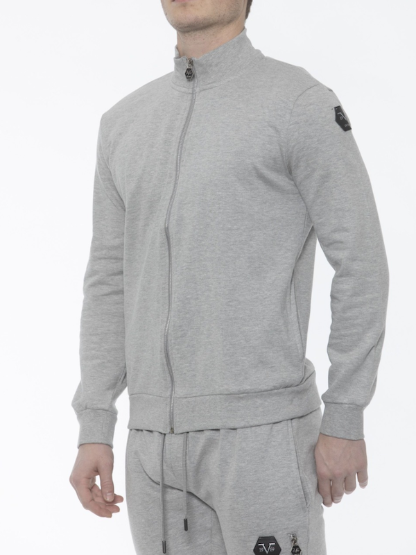 SOLO TG M, L - 19v69 Italia - Felpa Zip Senza Cappuccio Grigio