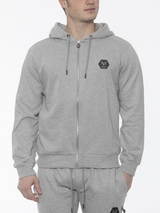 SOLO TG L , XXL - 19v69 Italia - Felpa Zip Con Cappuccio Grigio