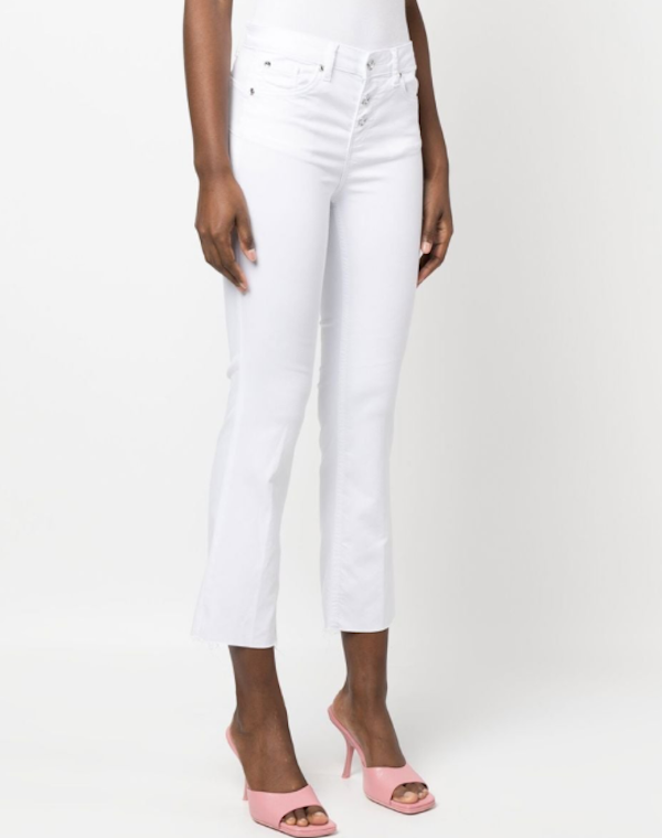 SOLO TG . 31 - Liujo Pantalone - Wa3232 T7144  - Bianco con Bottoni a Vista